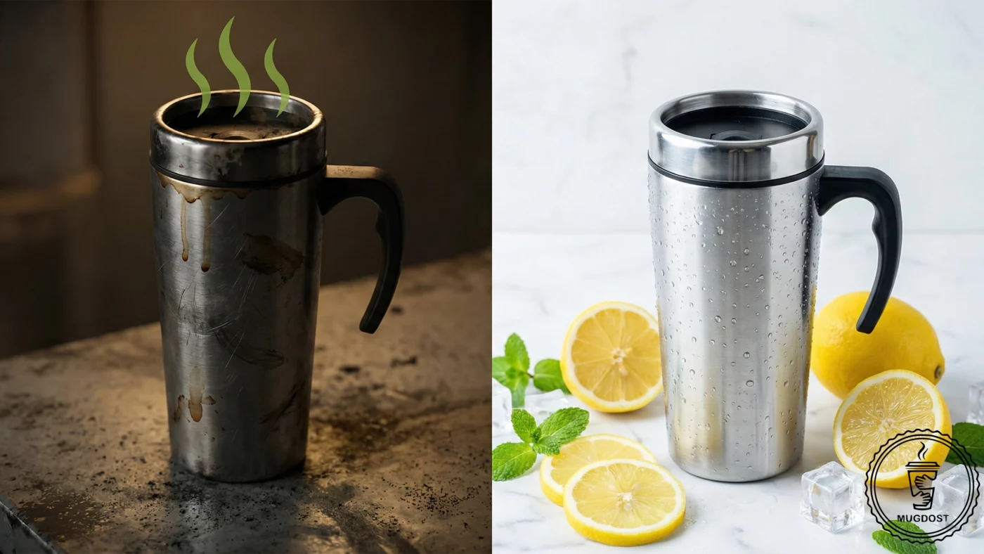 رفع بوی بد تراول ماگ؛ ۵ ترفند خانگی برای شستشوی تخصصی (۲۰۲۵)
