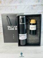 پک کادویی فلاسک و تراول ماگ با طراحی شیک و کیفیت بالا مشکی