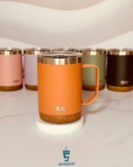 ماگ دوجداره 530 میل تایسو رنگ نارنجی