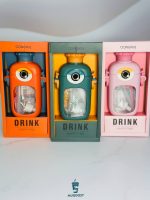 تصویر قمقمه جعبهدار مانستر با بدنه تریتان و BPA Free، دارای نی و بند.
