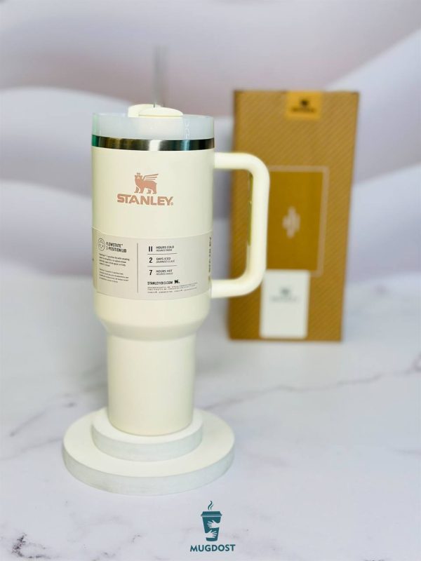 ماگ دسته دار استنلی Stanley quencher H2.0 tumbler 1.18 L رنگ سفید