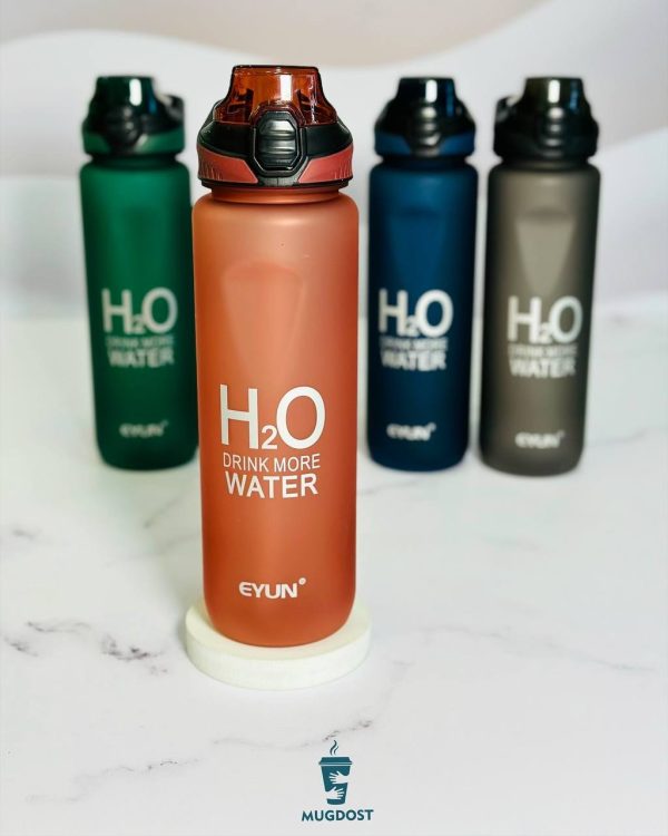 قمقمه نی دار H2O با ظرفیت ۱۰۰۰ میل رنگ نارنجی