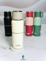 فلاسک Cille با دو فنجان استیل و توری دمنوش رنگ سفید