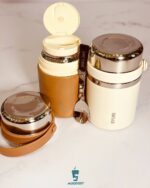 فلاسک غذای سیتارا با درب باز و قاشق استیل