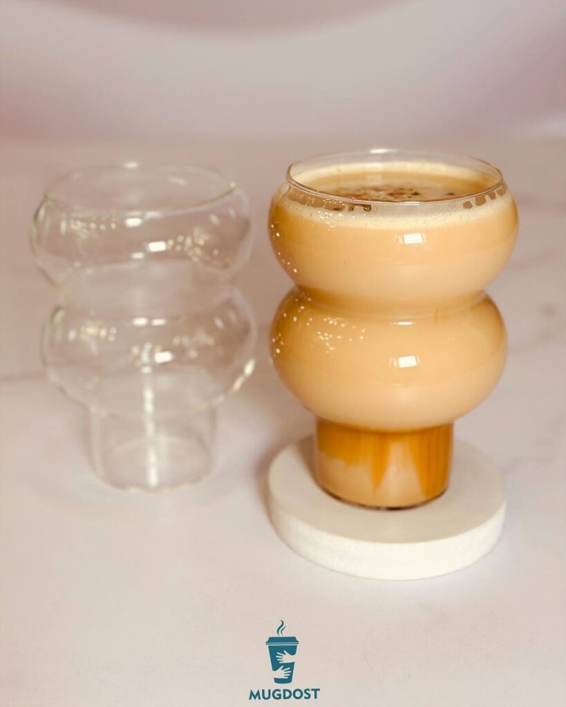 ماگ پیرکس پایه باریک با طراحی شفاف