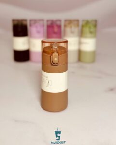 مینی تراول ماگ نی دار کوچک رنگ قهوه ای