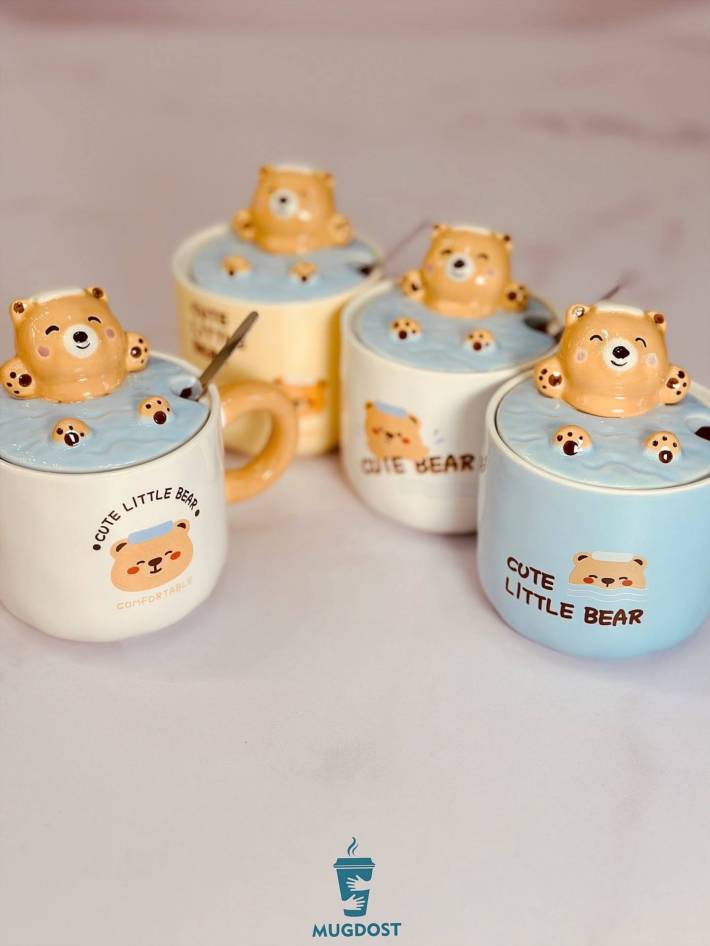 photo_1_2025-08-26_14-16-59 ماگ خرس شناور با درب سرامیکی و قاشق استیل