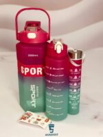 قمقمه ۳ قلو برند Refillرنگ سرخابی
