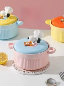 قابلمه سرامیکی اسنوپی اورجینال رنگ صورتی