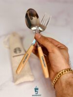 جزئیات جنس استیل و بامبو قاشق و چنگال