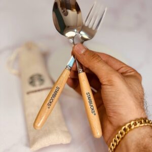 جزئیات جنس استیل و بامبو قاشق و چنگال