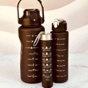 ست قمقمه ۳ قلو برند REFILL مشکی در اندازه‌های مختلف