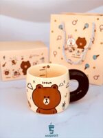 ماگ کادویی لاین رنگ قهوه ای