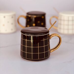 ماگ سرامیکی گلد رنگ مشکی