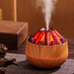 بخور سرد شومینه کد ۱۶۹ در رنگ قهوه‌ای کم رنگ بر روی میز