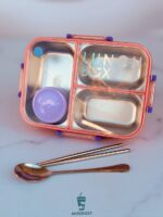 ظرف غذا استیل ۷۵۰ میل رنگ صورتی