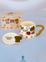 ماگ و بیسکوئیت خوری استیکر رنگ سبز