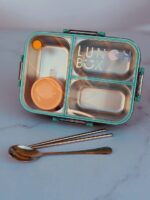 ظرف غذا استیل ۷۵۰ میل رنگ سرمه ای