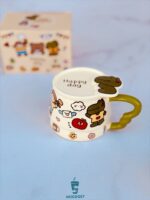 ماگ و بیسکوئیت خوری استیکر رنگ سبز از نمای دیگر