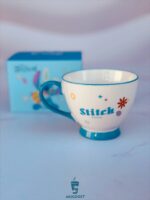 ماگ لته خوری استیچ و انجل رنگ آبی نمای پشت