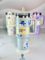 ماگ استنلی گل دار 1.18L رنگ آبی