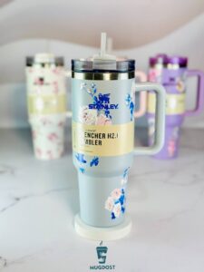 ماگ استنلی گل دار 1.18L رنگ آبی