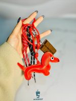 چارم بگ سگ و شکلات رنگ قرمز