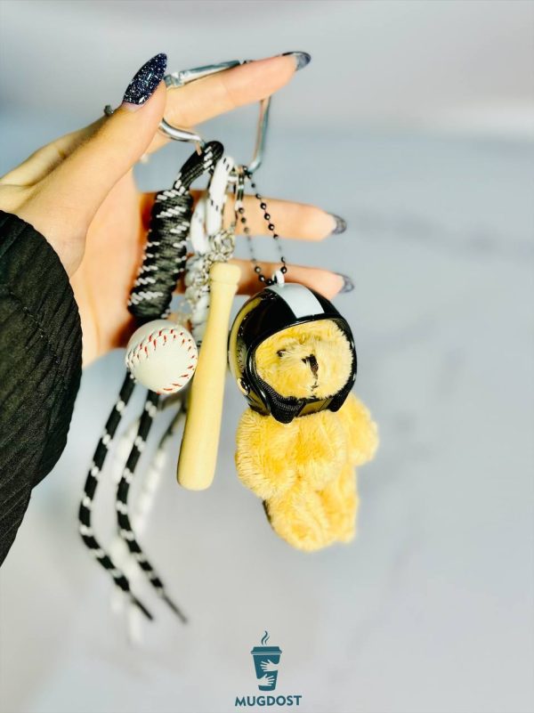 چارم بگ خرس بیسبال رنگ سفید