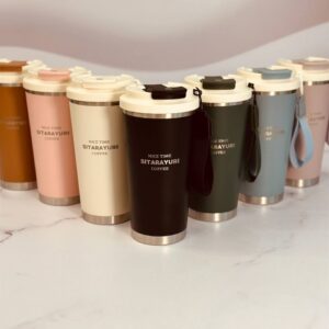 تراول ماگ لبه استیل دوحالته بند دار