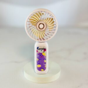 پنکه شارژی دسته طرح دار رنگ بنفش