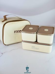ظرف غذا مستطیل ۳ تکه کیف دار