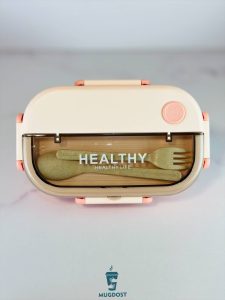 ظرف غذا استیل رنگی Healthy رنگ صورتی