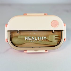 ظرف غذا استیل رنگی Healthy رنگ صورتی