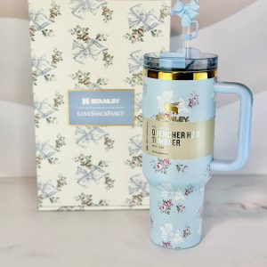 ماگ استنلی Quencher آبی پاپیونی جعبه کادویی